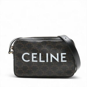 Celine Triomphe Messenger Leather Shoulder Bag Black